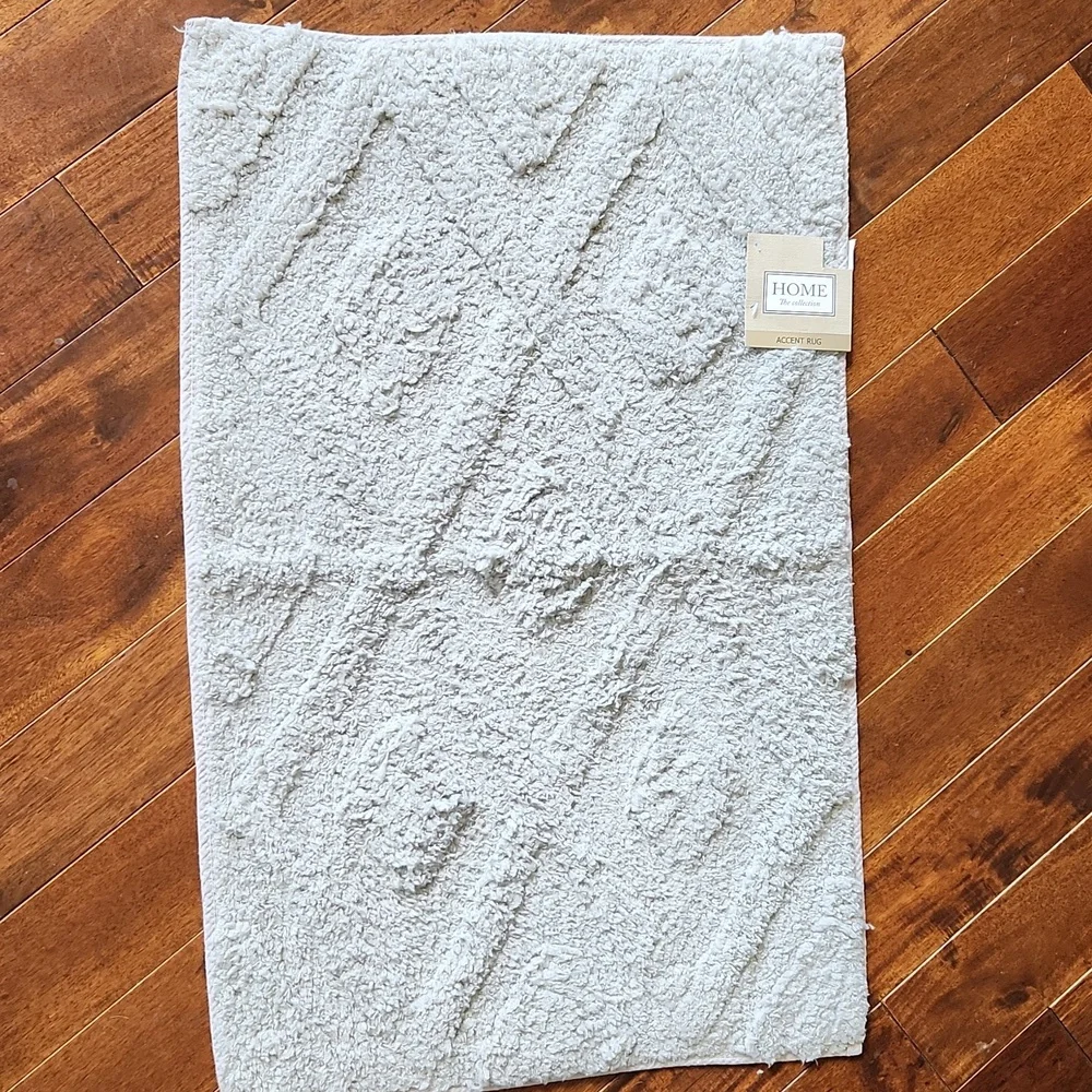 Soft‎ Accent Rug Mat Gray Non Skid Diamond Pattern